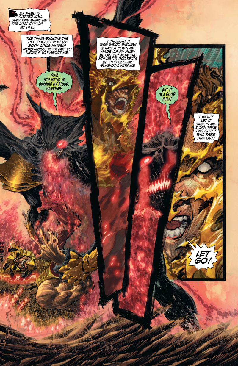 Illustration for article titled In this exclusive preview of The Savage Hawkman, it's weird bad guys and weirder metals!